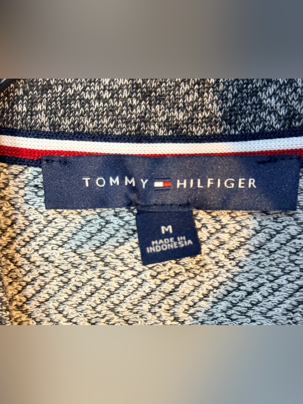 Tommy Hilfiger Marled Knit Military Button Jacket/Cardigan Gray Medium - Picture 4 of 8